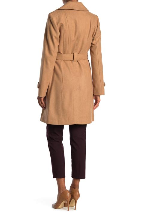 michael michael kors belted wool-blend coat|michael kors camel coat.